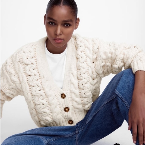 Zara Sweaters - ZARA//Chunky Cable knit Cardigan 🧶 NWT
